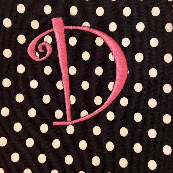 Polka Dot Polyurethane Bottle Bag, “D” Monogram, and Waterproof Cosmetic Tote - Picture 3 of 16